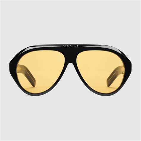 gucci eyewear navigator sunglasses with double g black|gucci unisex aviator sunglasses.